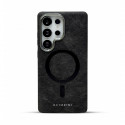 Suitable Plain Leather Electroplating Magnetic Wireless Charging Case For Samsung
