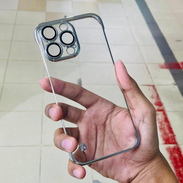 Frameless 2 Cut Clear Case For iPhone With Lens Protection