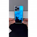 Luminous Dark Night Blue Radiant Liquid Case For iPhone