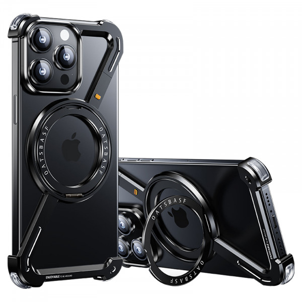 OATSBASF 360° Rotation Kickstand Aluminum Metal Frameless Bumper Z Case