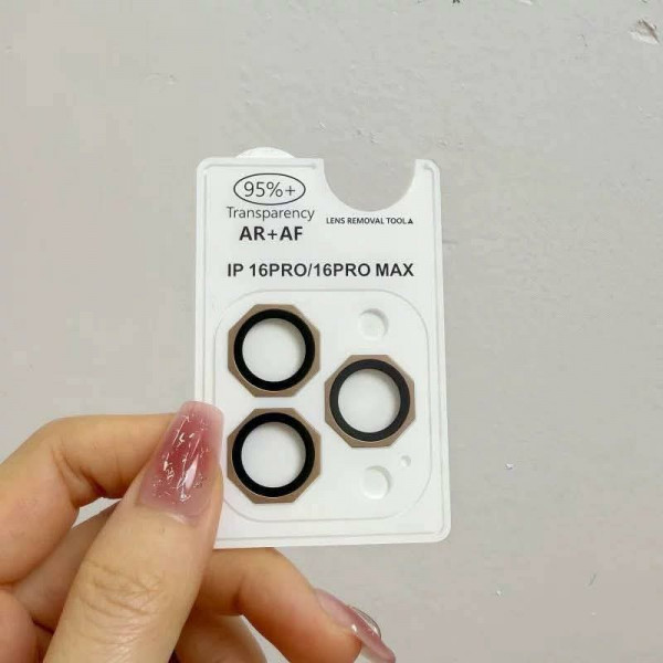 Octagonal Metal Aluminum Alloy Tempered Glass Camera Lens Protector for iPhone