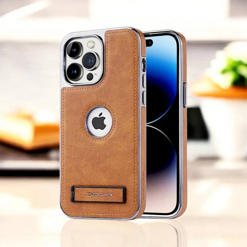 JINDUKA  Leather iPhone Case With Stand 
