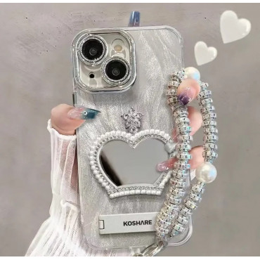 Shiny Mirror Queens Case With Tassel For iPhone