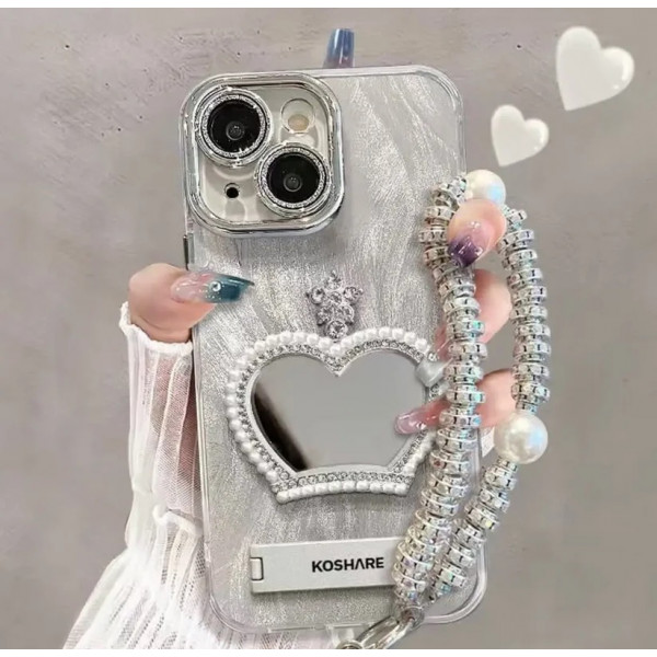Shiny Mirror Queens Case With Tassel For iPhone