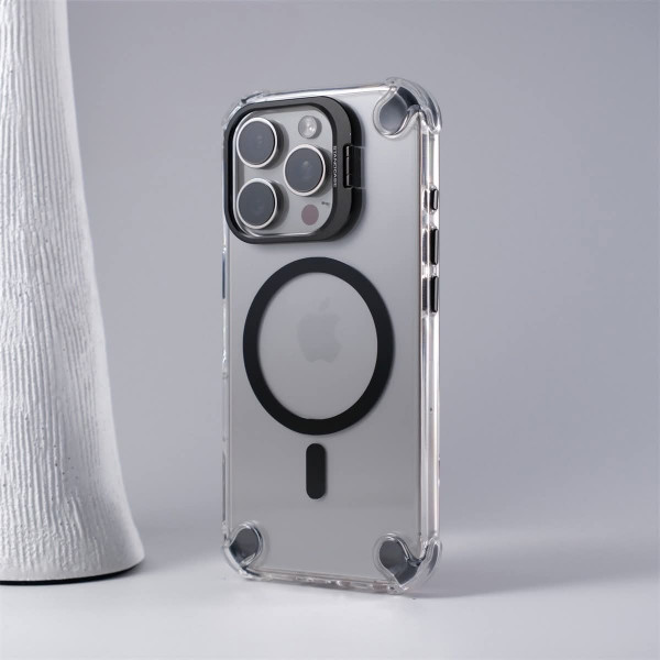 Transparent Acrylic Magnetic Phone Case with Glass Protector for iPhone
