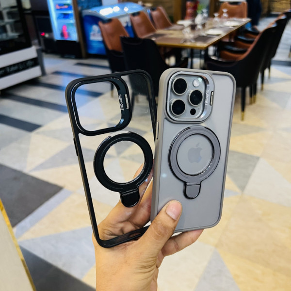 Kickstand Bumper Magsafe iPhone Cover With Free Lens Protector