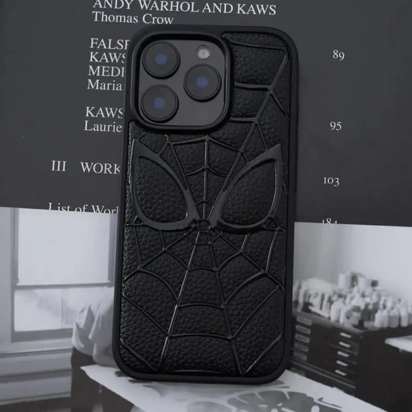 3D Spider-Man  Marvel  Leather Textured Case For iPhone