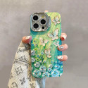 Luxury Butterfly Oil Painting with Lens Protection Holder Shockproof Bumper Cover