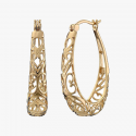 Sterling Silver Filigree Hoop Earrings