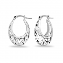 Sterling Silver Filigree Hoop Earrings