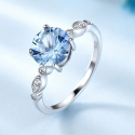 UMCHO Sky Blue Topaz Silver Ring