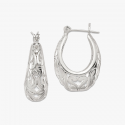 Sterling Silver Filigree Hoop Earrings