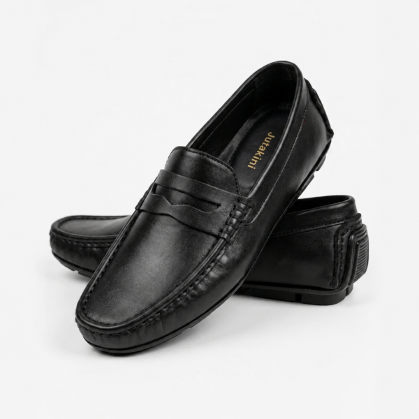 Genuine Leather Loafer For Men ! Black Shattle ! - L113