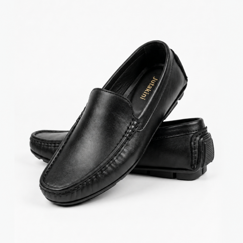 Genuine Leather Loafer For Men ! Plain Black ! - L111