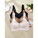 Fallsweet Plus Size Push Up Bra for Women Seamless Wireless Bralette Soft Breathable Comfortable Everyday Sports Lingerie 32-46