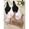 Fallsweet Plus Size Push Up Bra for Women Seamless Wireless Bralette Soft Breathable Comfortable Everyday Sports Lingerie 32-46