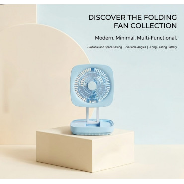  Rechargeable Soft Light Desktop Silent Foldable Electric Table Fan (JK-F666)