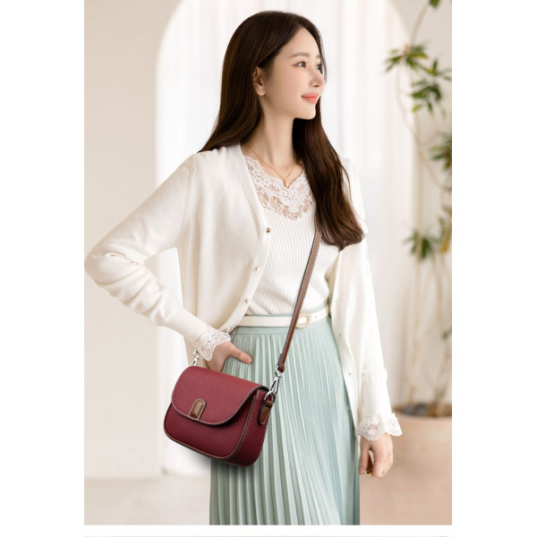 PU Leather Women Fashion Crossbody Handbags (merun)