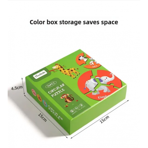Children's three-dimensional puzzle puzzle animal matching puzzle baby early education cognitive wooden puzzle toys wholesale cross-border