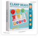 Educational Number Matching Toy Wooden Clip Beads Game Counting Toy for Kids