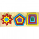 Wooden Colorful 3 Shapes Puzzle Board