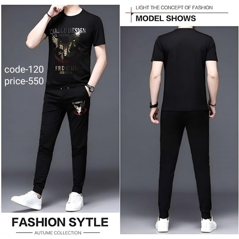 T shirt and trousers...