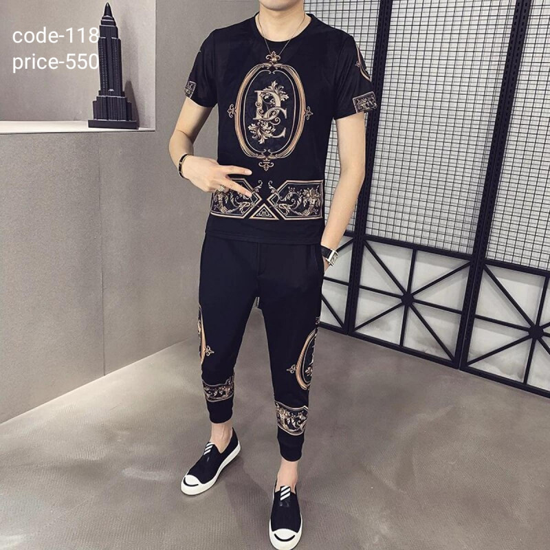 T shirt and trousers...