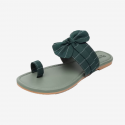 Women Green Flats Sandal
