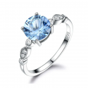 UMCHO Sky Blue Topaz Silver Ring
