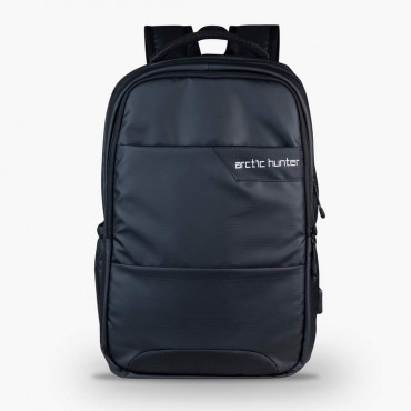 PU FABRIC BACK PACK  LAPTOP+TRAVEL +COLLAGE & UNIVERSITY  BAG (BLACK ) 1