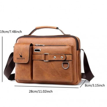 MEN & WOMEN KOREAN FASHION SHOULDER BAG  001 ( BROWN )
