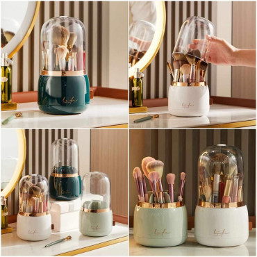360° Rotating Portable Makeup Brushes Holder