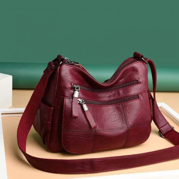 Ladies casual hand bag ( red wine )