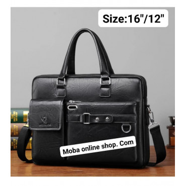 16"/12"(LAPTOP+OFFICE) LARGE CAPACITY MEN & WOMEN BAG(2 HANDLE )( BLACK )