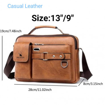13"/9" MEN & WOMEN KOREAN FASHION SHOULDER BAG (BROWN ) 004