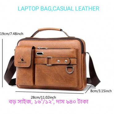 16"/12" LAPTOP & OFFICE (MEN & WOMEN) SHOULDER BAG (BROWN )005