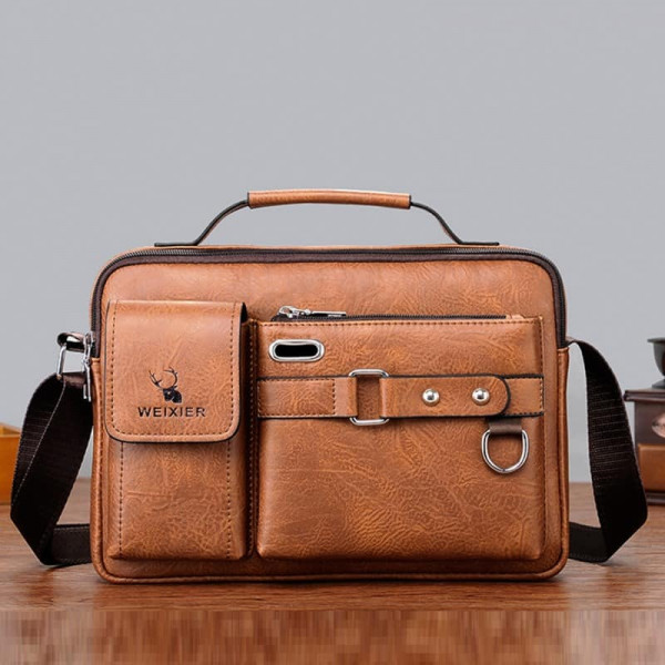 Men & Women Shoulder Bag (Brown)