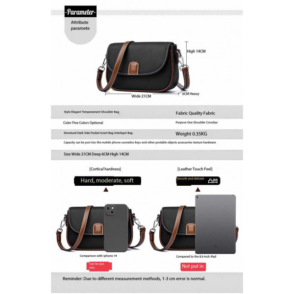 PU Leather Handbags Women Fashion Crossbody Bags(White)