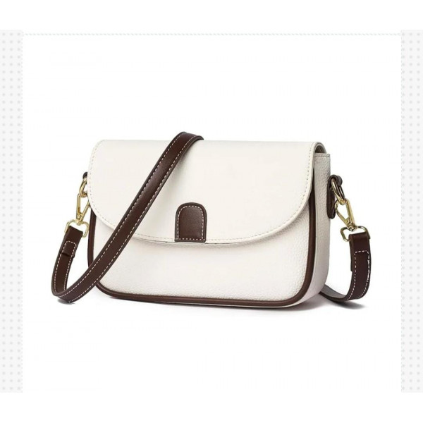 PU Leather Handbags Women Fashion Crossbody Bags(White)