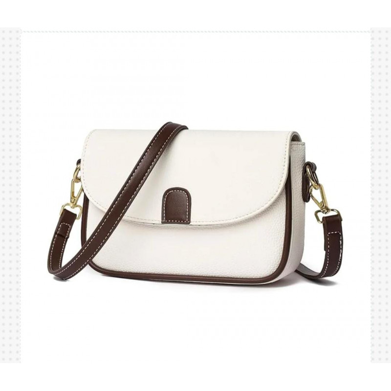PU Leather Handbags Women Fashion Crossbody Bags(White)