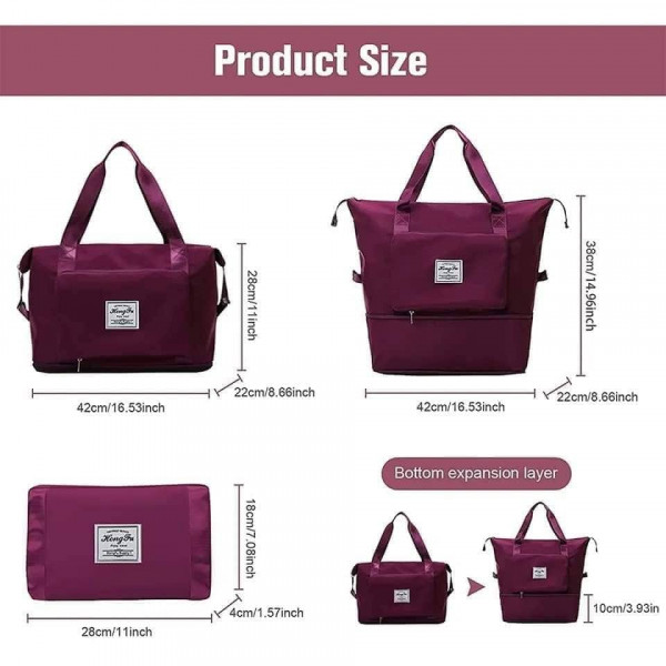Super Large Capacity Folding Bag Travel Bags(Purple)
