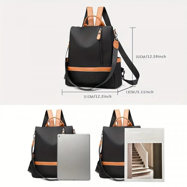 Women Large Capacity Outdoor Tote Bag ( Orrange/ black)