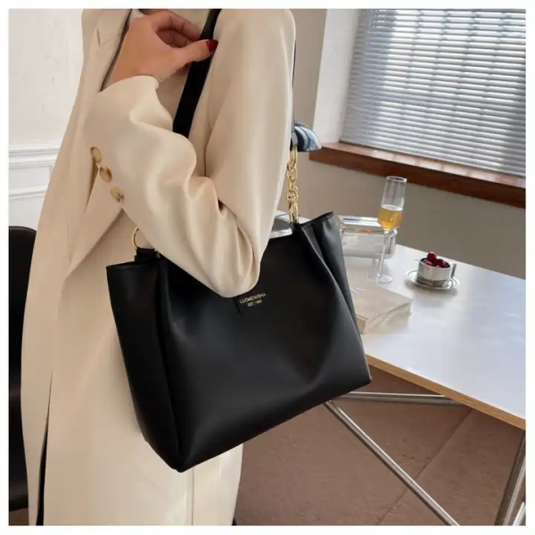 Signature Classic shoulder women's tote bags(Black)