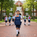 Middle School, High School, and College Students' Schoolbags Stain-Resistant Backpacks (Royel Blue)