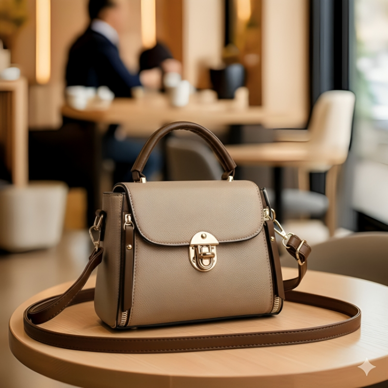 Luxury Designer Fashion High Quality Leather Kangaroo-2 Handbag(Khaki)