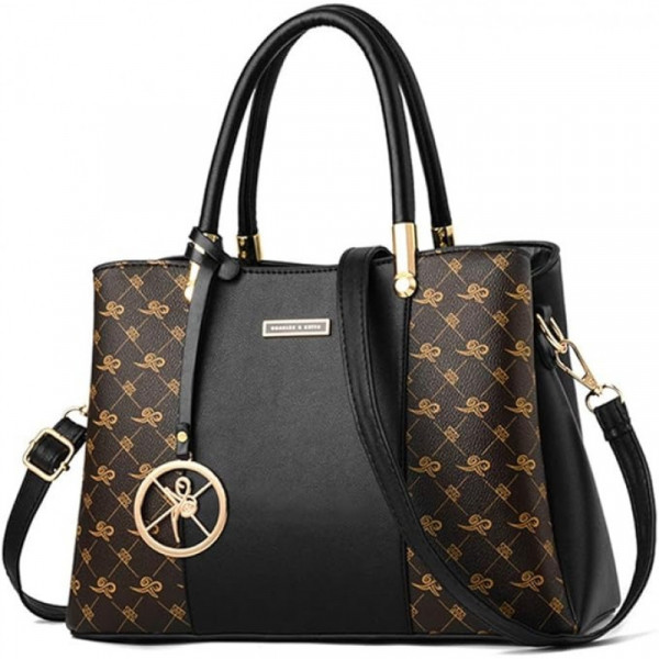 Premium Quality, Classic Design and Elegant Style Orgnial PU Leather handbag for Women (Black)