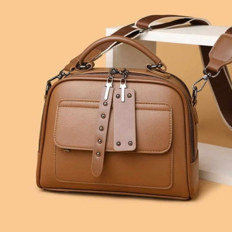 Genuine Soft Leather Handbag(Brown)