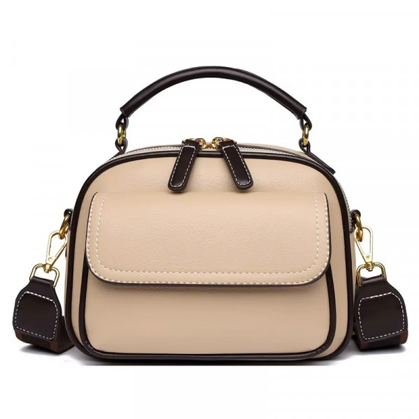 New Sac a Main Women Handbag soft small Shoulder Pu Leather Tote Hand Bags for Ladies(Off-White)