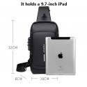 USB Charging Shoulder Bag(Black) +Wallet