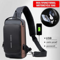 USB Charging Shoulder Bag(Black) +Wallet